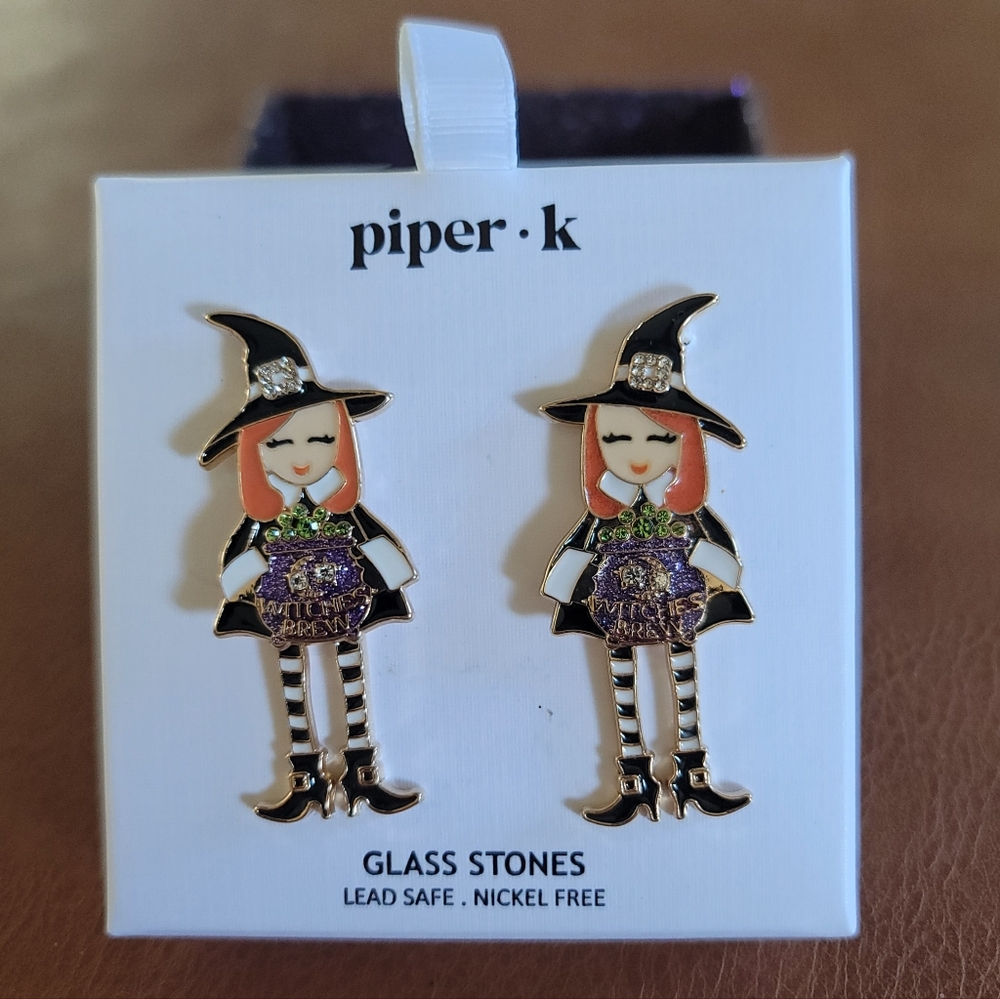 Piper K Witch Earrings with Glass Stones